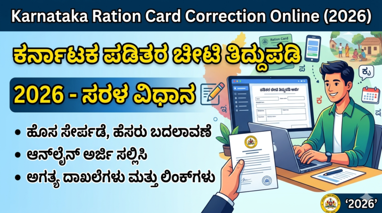 ರೇಷನ್ ಕಾರ್ಡ್ ತಿದ್ದುಪಡಿ 2026